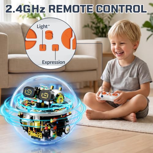DOLIVE Transparent Spherical Robot Building Block Set for Kids Aged 8-12