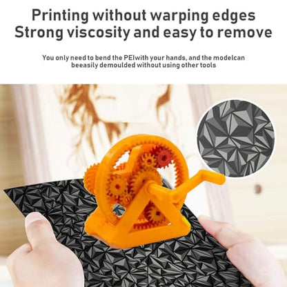 BORDSTRACT Double-Sided Build Plate, PEO Smooth + PEI Spray Texture Spring Steel 180x180mm Without Soft Magnetic Base, Hot Bed Platform for A1/Mini 3D Printers - style: PEI texture + PEO smooth 180x180mm