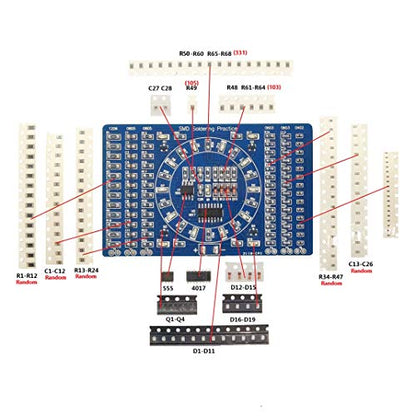 Gikfun DIY SMD SMT Welding Practice Soldering Skill Training Board Ek7028 - size: 1.6 cubic inches