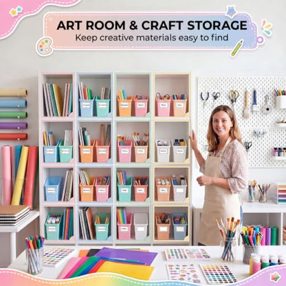 Blosssound Book Bins for Classroom Library, 6 Set, Cloud Pastel - color: Cloud Pastel