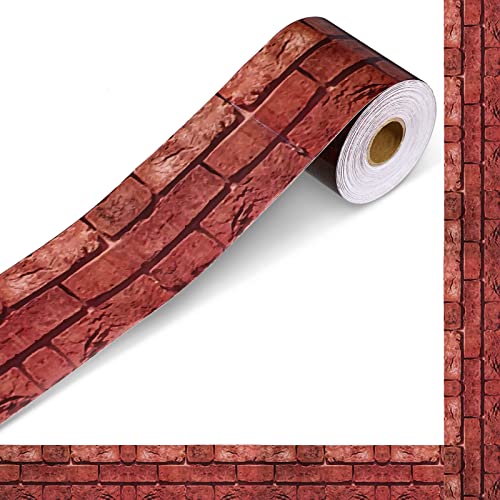 Outus 68 ft Red Brick Bulletin Board Border, 2.99 Inches - size: 2.99 Inches, style: Red Brick