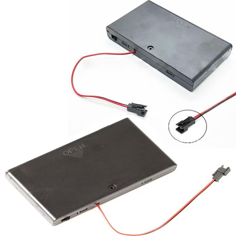 2Pack 8 x AA 12V Battery Holder Case Box Wired ON/Off Switch with Cover SM Terminal Plug
