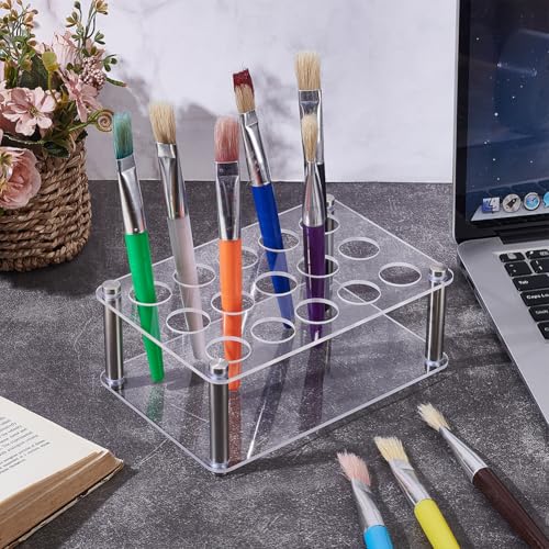 UNICRAFTALE 1 Set 15-Holes Acrylic Test Tube Holder Rack Lab Supplies Rectangle Clear Test Tube Rack Round Holes Test Tube Holder Hole 8mm for Test Tubes Chemistry Laboratory 7.8x5.28x2.93 Inch - size: 19.8x13.4x7.45cm