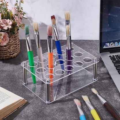 UNICRAFTALE 1 Set 15-Holes Acrylic Test Tube Holder Rack Lab Supplies Rectangle Clear Test Tube Rack Round Holes Test Tube Holder Hole 8mm for Test Tubes Chemistry Laboratory 7.8x5.28x2.93 Inch - size: 19.8x13.4x7.45cm