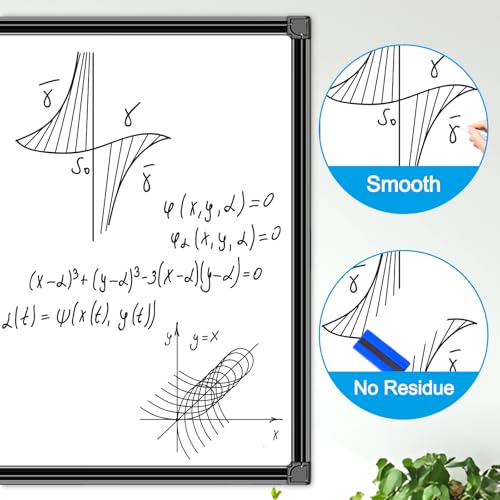 H-Qprobd 48"x36" Magnetic White Board Dry Erase Wall Mount Whiteboard - Office Home Classrooms White Board Hanging Writing Board with Black Aluminum Frame - size: 48"x36"
