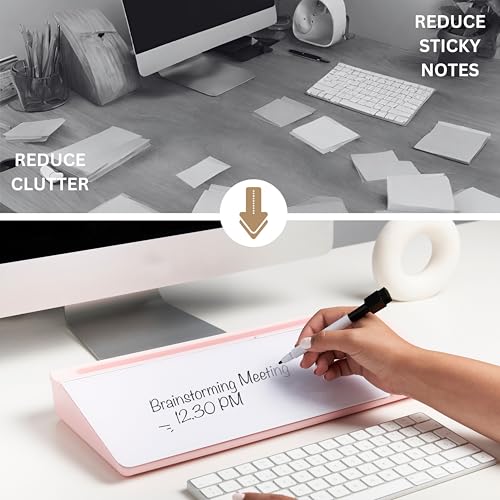 Desktop Dry Erase Board with Charger - color: Pink Base