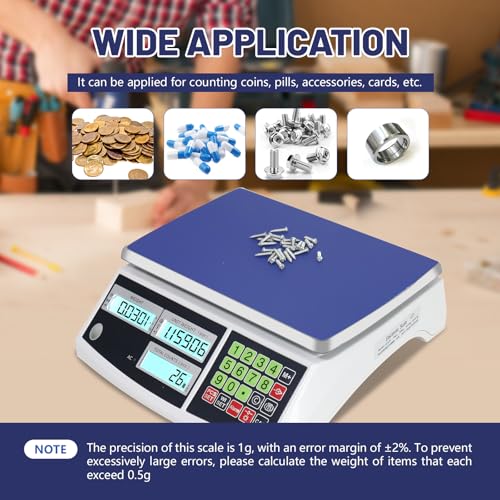 Industrial Counting Scale, g/kg/lb, Coin Scale, Precision Electronic Gram Scale for Parts and Coins,Digital Inventory Scale with Alarm Mode (30kg/66lb, 0.1g) - size: 30kg