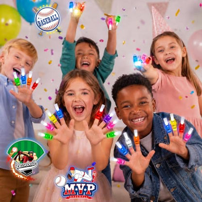 24 Pcs Baseball Party Favors LED Finger Lights Toys for Kids Ages 3-12 - style: Baseball