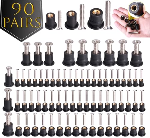 WEDAMER 90 Pairs M4 M5 M6 Neoprene Well Nuts Kit Rubber Well Nuts for Kayak - color: M4/M5/M6 Each 30 Pairs