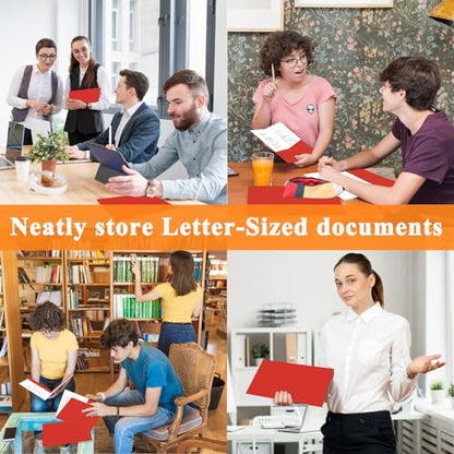pmybupo Paper Folders with Two-Pockets,Fit Letter Size,25pcs Red - color: Red 25