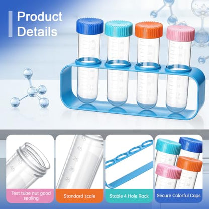 TrelaCo 4 Set Test Tubes with Stand Science Kit