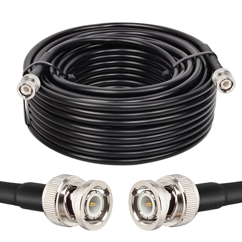 MOOKEERF RG8X BNC Male to BNC Male Coaxial Cable 75FT 50 ohm Ultra Low Loss for Antenna, RF Radio, Modem, Oscilloscope, Spectrum, Analyzer, Signal Generator - size: 75FT