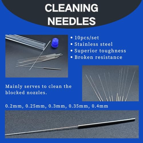 3D Printer Tool Kit, 24pcs Nozzle Cleaning Tool Removal Kit, Wire Brush, Wire Flush Cutter, Scraper Knife, Diamond Files, Tweezer, Putty Knife for 3D Printer, Model Building