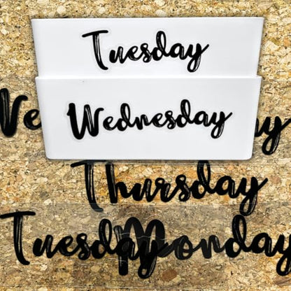 20PCS Days of the Week Stickers for Drawers,Large Day Labels for Clothes Organizer No Magnet, Big Monday Through Friday Weekday Plastic Bin Planner Whiteboard Decals Teacher Classroom