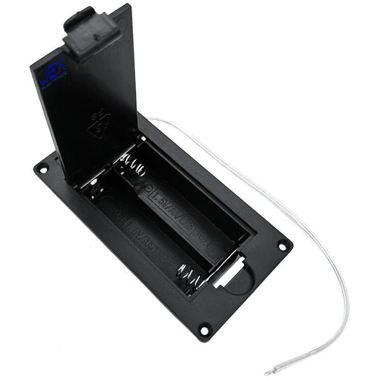 Twin/2X/Two AA Panel Mount Recessed Battery Holder Case Box 2.4V/3V with Repeating 8 Hour Timer Power Switch & Bare Wire Ends