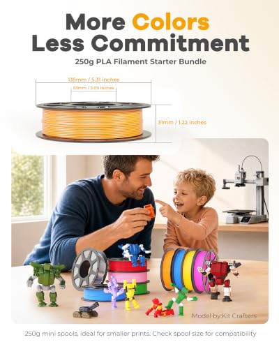 YOOPAI PLA Silk Dual Color Filament 1.75mm, 250g Starter Bundle, 4 Rolls - color: Pla Bundle-250gx4-112020007