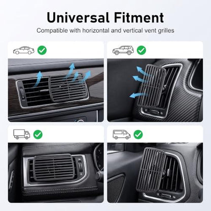 2 PCS Car AC Vent Deflector, Adjustable Car Air Direction Vent Deflector, Low Profile Plastic Air Vent Directing Baffle, Universal Auto Air Ventshade, Universal for Most Vehicles (Black)