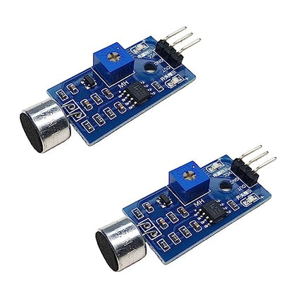 Sound Sensor Sound Detector Module for Arduino ESP32 ESP8266 Raspberry Pi Microcontroller Projects 3.3V 5V Compatible Adjustable Sensitivity Digital Output 2 Pieces