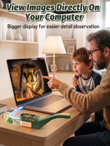Acoath Microscope for Kids, Bug Catcher, 2.4" IPS Screen Bug Catching Kit - color: Dark Green
