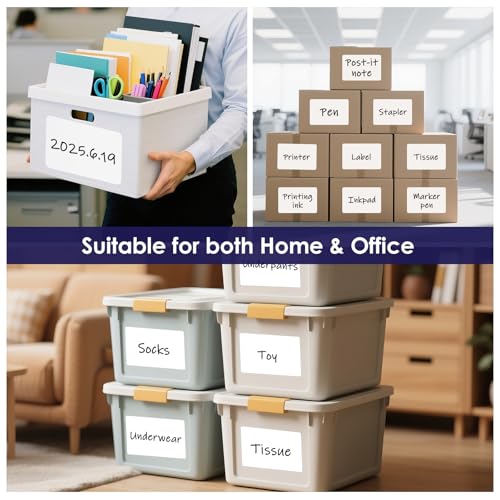 LLIKED 150 Pcs 6"x4" Blank Removable Labels for Storage Bins No Residue - size: Extra Large