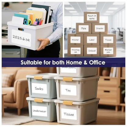 LLIKED 150 Pcs 6"x4" Blank Removable Labels for Storage Bins No Residue - size: Extra Large