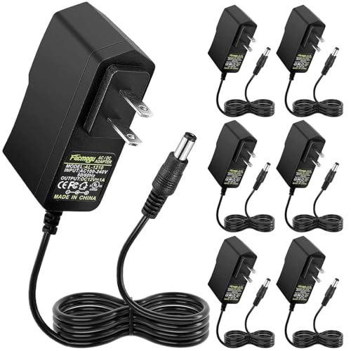 Facmogu 12V 1A Power Supply Adapter, AC/DC Low Voltage Transformer - 6 Pack - size: 12V 1A - 6 Pack