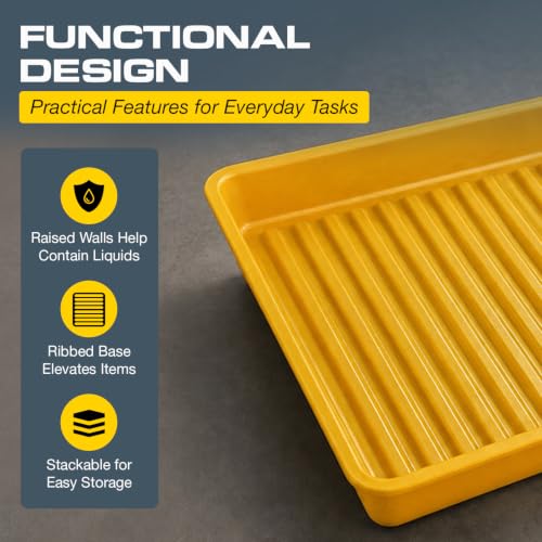 Eagle Spill Containment Utility Tray, 5 Gallon Sump, Made in USA, Yellow - color: Yellow