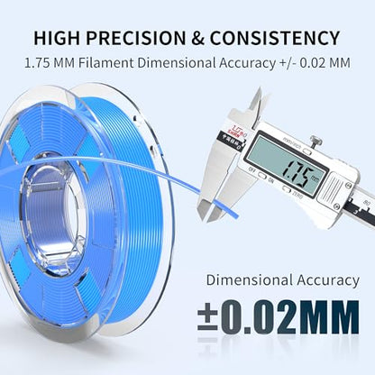 RAMBERY 200gx16 PLA+ Filament Bundle 1.75mm, 16 Colors PLA Plus 3D Printing Filaments, Dimensional Accuracy +/- 0.02 mm, 200gX16 Spools - color: Black/White/Grey/Silver/Wood/Coffee/Skin/Sky Blue/Red/Orange/Yellow/Blue/Cherry Pink/Green/Bright Green/Purple