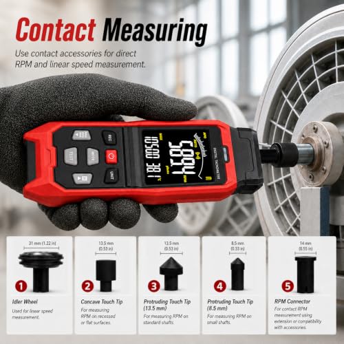 Digital Tachometer Contact & Laser RPM Meter with USB Data Logging - color: Tachometer Logger