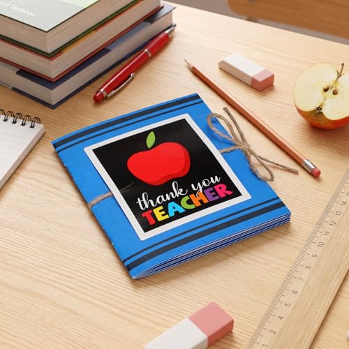 ReliThick Teacher Appreciation Gift Card Holder 5 Slots, 4.3 x 3.5 Inch Thank You Teacher Gift Card Booklet Sleeves Postcard Money Booklet Holder for Appreciation(Crayon Style) - style: Crayon Style