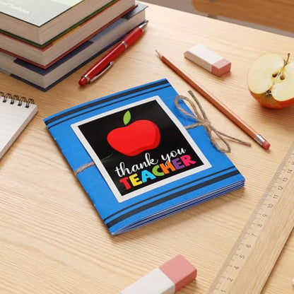ReliThick Teacher Appreciation Gift Card Holder 5 Slots, 4.3 x 3.5 Inch Thank You Teacher Gift Card Booklet Sleeves Postcard Money Booklet Holder for Appreciation(Crayon Style) - style: Crayon Style