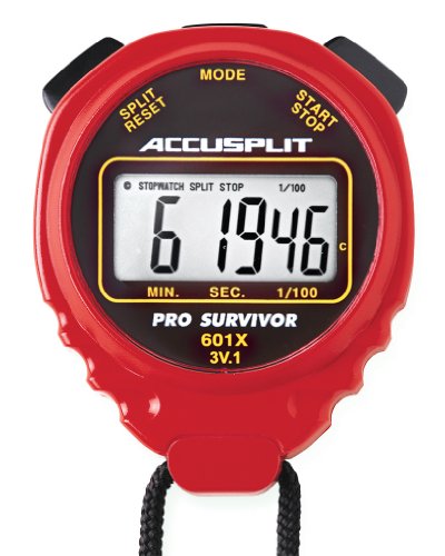 ACCUSPLIT Pro Survivor - A601X Stopwatch, Clock, Extra Large Display - color: Red