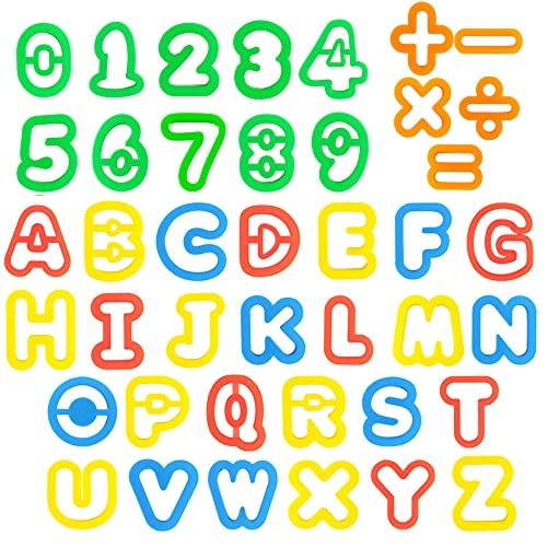 Kids Letter Molds Numeral Molds Tools Set for Preschool cognition Creative Cutting (41 Pieces) - color: #10-41PCS