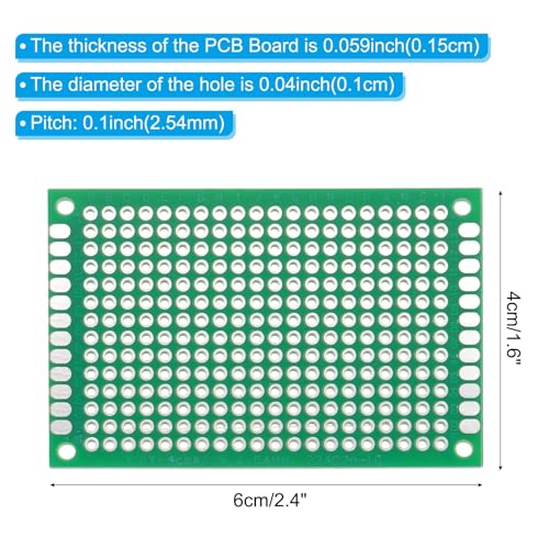 PATIKIL 1.6" x 2.4" PCB Board Circuit, 5 Pcs Single Sided Prototype Solder Boards for DIY Soldering and Electronic Project Circuit Boards Solderable Breadboard, Green - size: 1.6" x 2.4"