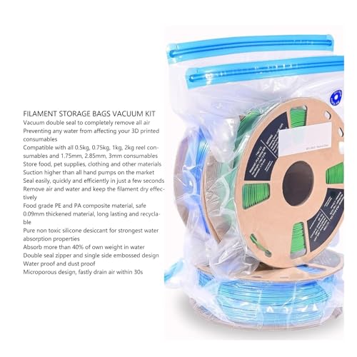 ViaGasaFamido Filament Storage Vacuum Kit, USB Pump, 20 Bags, 34 x 30 cm