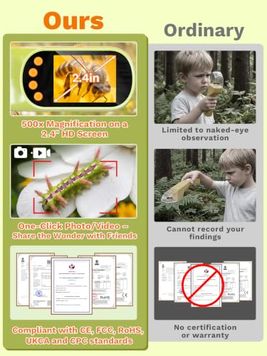 Bug Catcher for Kids with Microscope, Bug Catching Kit-Lemon Green - color: Lemon green