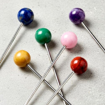 Homestia 6 Pcs 7.5'' Metal Stir Sticks, Colorful Gemstone Cocktail Stirrers - color: Natural Gemstone Series