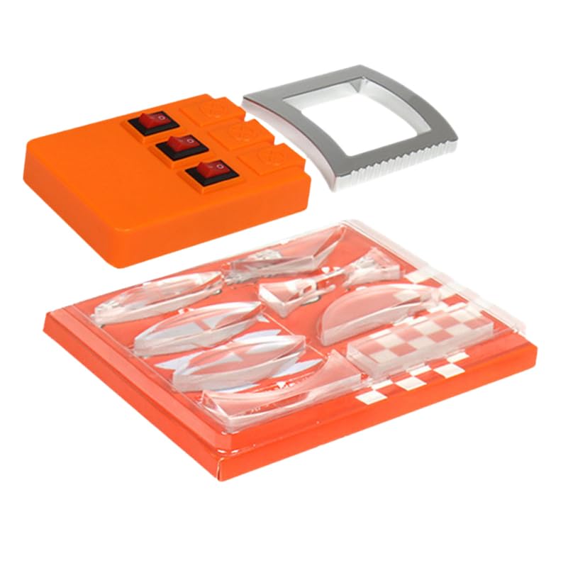 Physics Optical Experiment Set, Multifunctional Light Refraction Lens Demonstration Kit with Convex Concave Lenses Triangular Prism for Science Education and Physics Learning