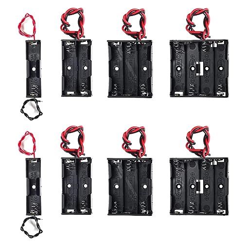 8pcs AA Battery Holder 2pcs Single AA Battery Holder 2pcs 2X 1.5V 2 AA Battery Holder 2pcs 3 AA Battery Holder with Wires 2pcs 4X 1.5V 4 AA Battery Holder - size: AA Battery Holder Sets