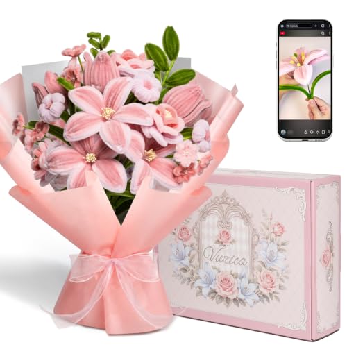 Vuzica 460Pcs Pipe Cleaner Flower Kit, 8mm Pink Pipe Cleaners Bulk - color: Sweet Devotion - Bouquet Edition