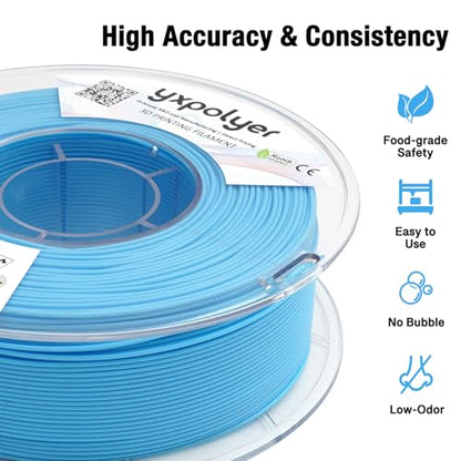 YXPOLYER PLA Plus Filament Food-Grade 1.75mm 1kg Pstesl Blue - color: Pastel Blue