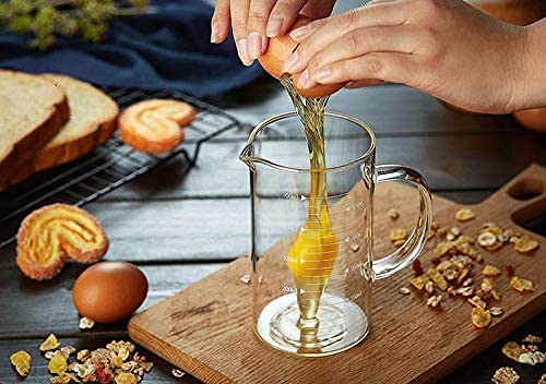 1L Glass Measuring Cups Jugs with Lid Large Measuring Pitcher Beaker Measured Mug Measure Liquid Milk Glass Cup Clear Scale with Spout& Insulated Handle,for Hot/Cold Fluid