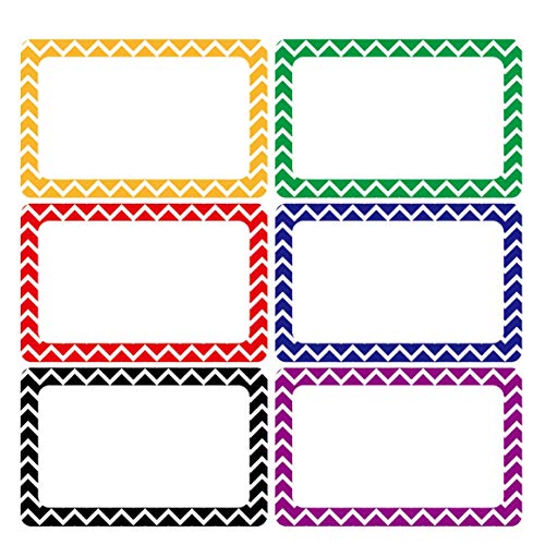 300 Cute Chevron Name Tag Stickers Colorful Border Name Labels for School, Office, Home Can Be Used on Clothes, Storage Boxes, Packages - Updated Stronger Stickiness - color: Chevron