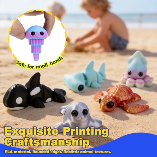 15pcs 3D Printed Animals, Multicolor Ocean Figurines for Kids - style: 15P Upgrade Onean Animals