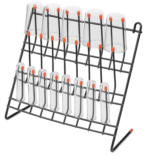 Copkim Lab Drying Rack 24 Pegs Laboratory Beaker Drying Holder Vertical Tube Draining Rack for Test Tubes and School Laboratory Glassware Organization