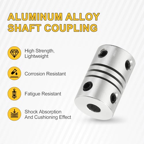 uxcell 4Pcs Flexible Couplings 3mm to 4mm Aluminum Alloy Joint Connector - size: 3mm to 4mm, style: D12 x L18mm