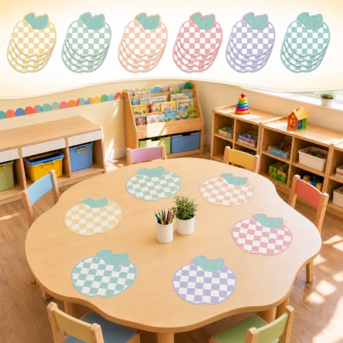 Cinrobiye 24 Pcs Dry Erase Stickers for Classroom Tables, Reusable Writable Decals with 2 Scrapers, Waterproof Dry Erase Spots for Desks, Whiteboards, Walls, Teacher - color: Apple