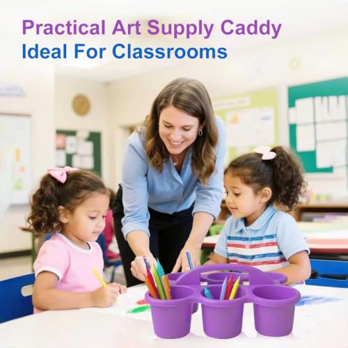 6 Pack Classroom Caddy with Handle, 6 Compartments Multicolor - color: Vibrant Multicolor