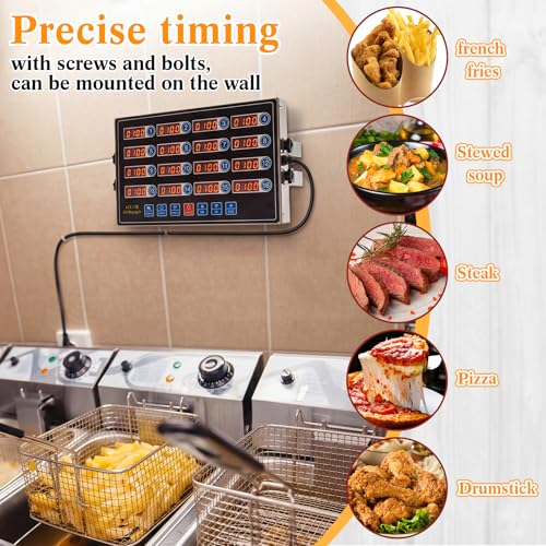 Relaxweex 1 Pack Commercial Digital Kitchen Timer for Cooking, 16 Channel - color: Black, size: 16 Channel