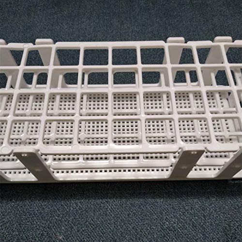 3 Packs Plastic Test Tube Rack, 40 Holes Lab Test Tube Rack Holder for 20mm Test Tubes, White, Detachable (40 Holes) - color: 40 Holes